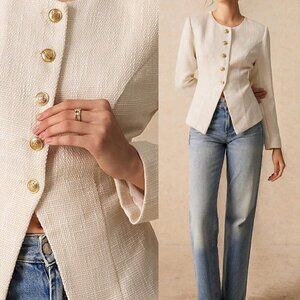 Apricot Casual Women's Elegant Wool Coat With Front Button Closure